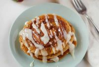Spiced Pumpkin Swirl Pancakes with Cream Cheese Drizzle