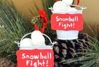 DIY Snowball Fight Christmas Ornament