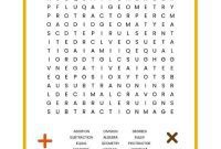 Printable Math Word Search Puzzles