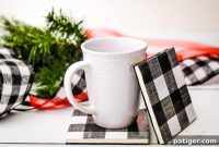 DIY Buffalo Plaid Tile Coasters