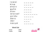Printable Sweetheart Scramble Puzzle