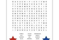 Patriotic Memorial Day Word Search Printable