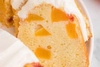 Sun-Kissed Peach Pound Cake with Velvety Cream Cheese Frosting