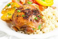 Sticky Garlic Brown Sugar Chicken Thighs Slow Cooker
