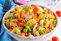Vibrant Tri Color Pasta Salad with Zesty Homemade Vinaigrette