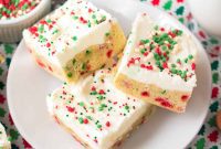 Frosted Christmas Sugar Cookie Bars