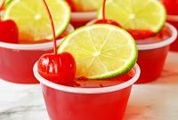 Zesty Cherry Lime Jell-O Shooters