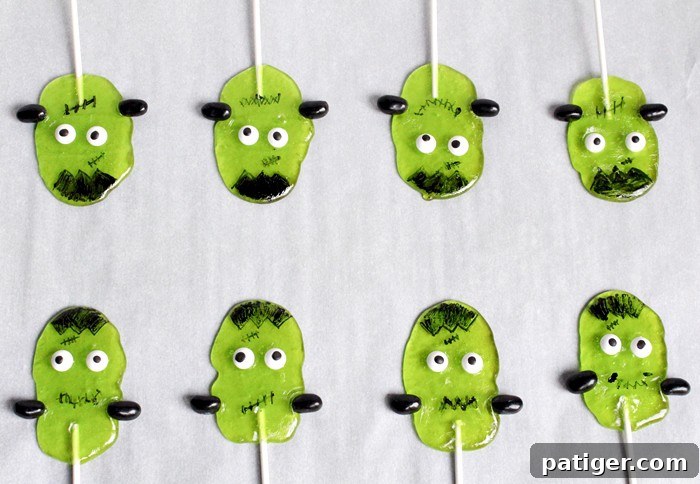 Your adorable Frankenstein Suckers are now ready to be served at your Halloween celebration!