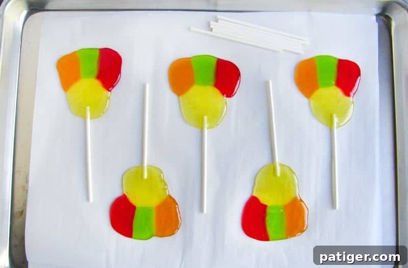 Turkey suckers after candies melted together in oven.