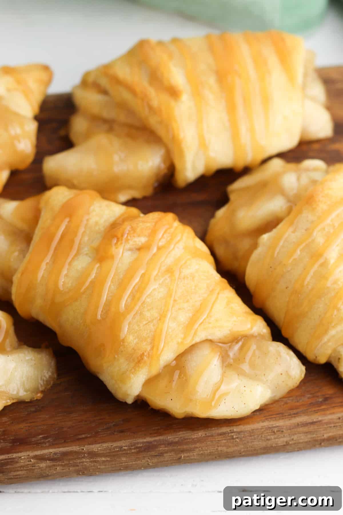 apple pie bites made with crescent roll dough and apple pie filling.