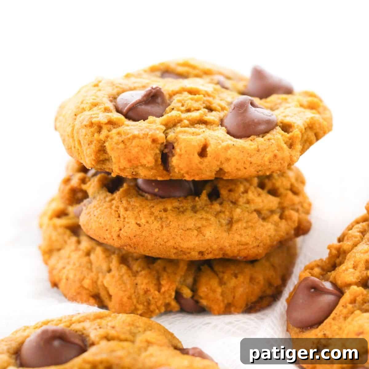 Pumpkin Cookies with Chocolate Chips.