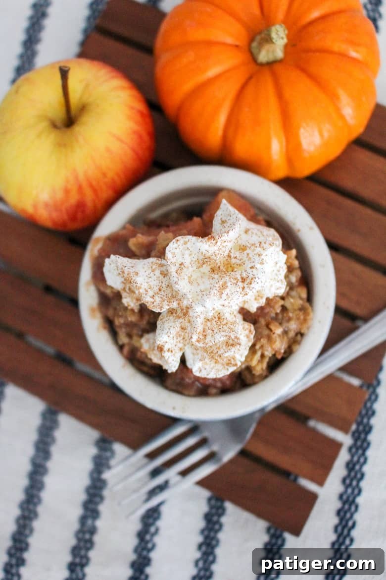 An easy apple pear crisp recipe made in the slow cooker. This warm and comforting Fall dessert is great on its own or served with vanilla ice cream. Yum!