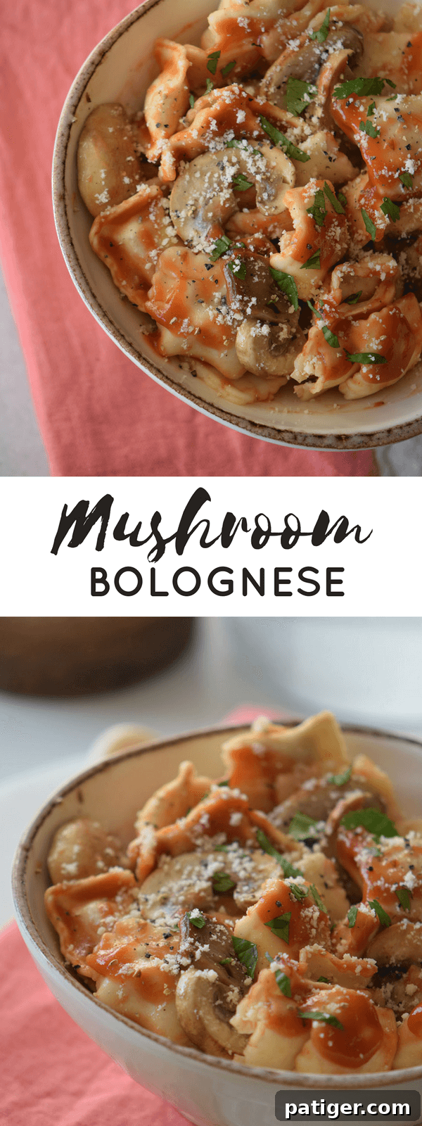 Hearty Mushroom Bolognese 7 Mushroom Bolognese pinterest image.