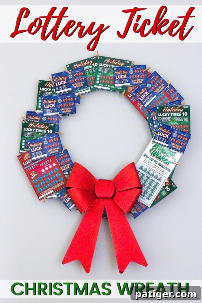 7 Creative Ways to Present Lottery Tickets 4 Lottery Ticket Christmas Wreath.