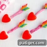 Candy arrow Valentine's Day treats.