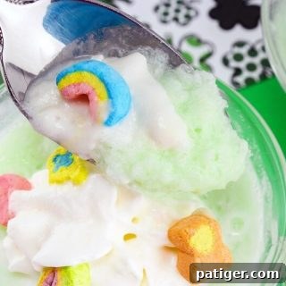 St. Patrick's Day Frozen Hot Chocolate in a festive mug