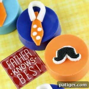 Father's Day Mustache and Tie Chocolate Covered Oreos Treat
