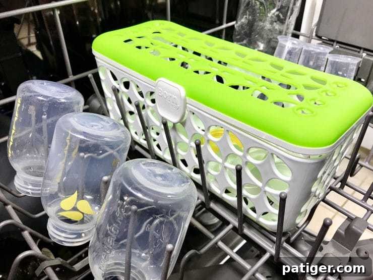 Your 11-Item Bottle Feeding Survival Kit 7 Dishwasher basket for bottle parts in dishwasher.
