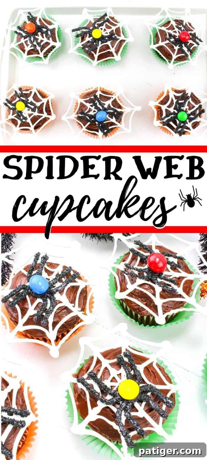 Spider Web Cupcakes.
