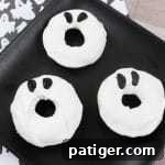 A small image of a ghost doughnut, prompting readers to share their creations on social media.