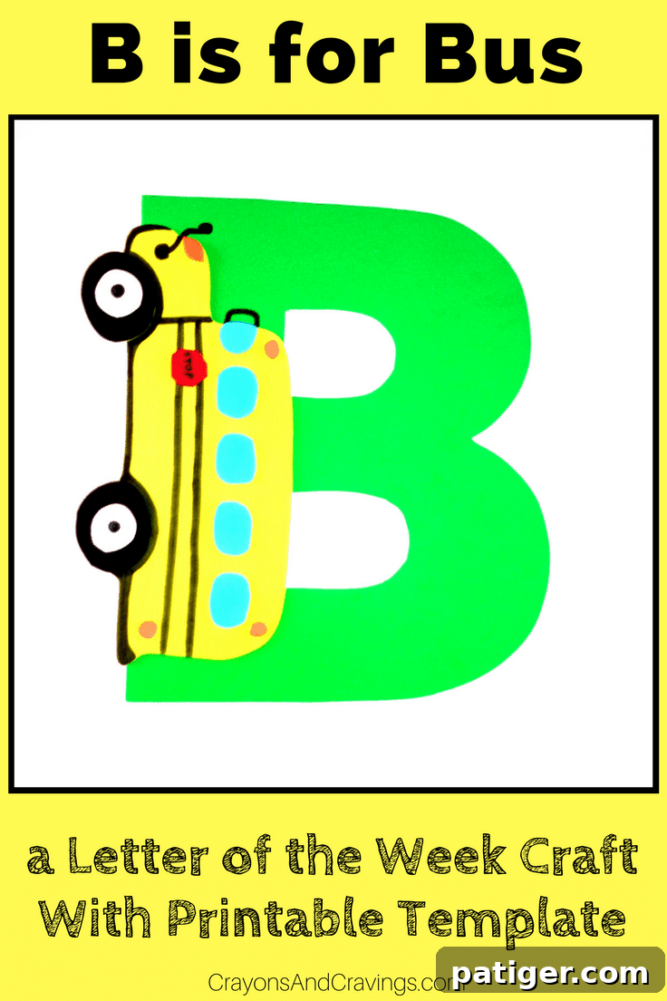 This letter B craft with printable template is part of our letter of the week craft series for toddlers and preschoolers. Letter B is for bus. Learn how to make a bus craft from the letter B.