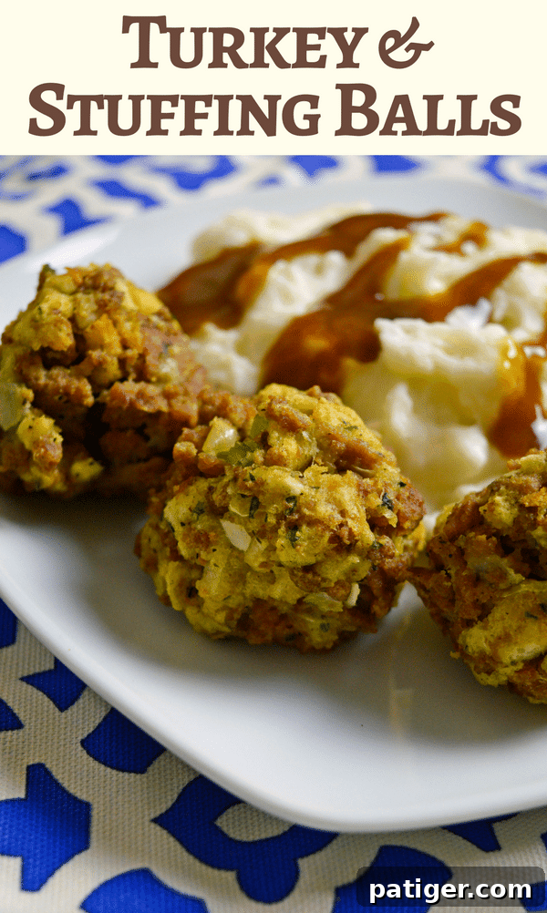 A large serving of Turkey and Stuffing Balls on a platter, ready for a gathering.