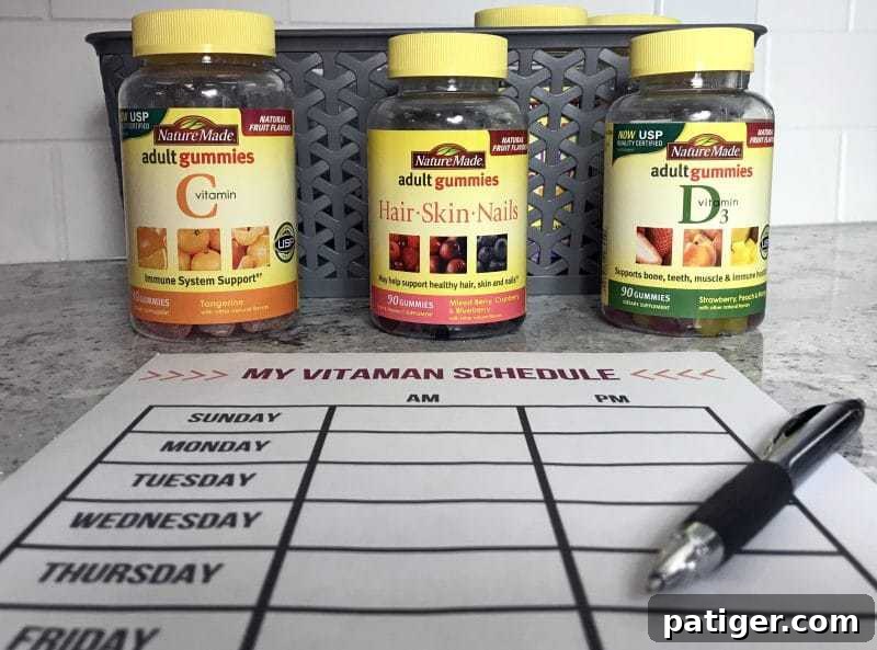 My tips for vitamin organization and storage (where you will see them and not forget to take them) as well as a helpful weekly vitamin schedule printable.