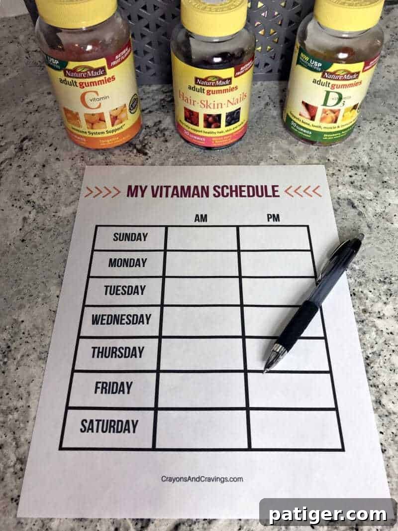 My tips for vitamin organization and storage (where you will see them and not forget to take them) as well as a helpful weekly vitamin schedule printable.