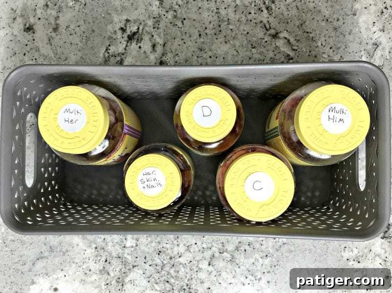 My tips for vitamin organization and storage (where you will see them and not forget to take them) as well as a helpful weekly vitamin schedule printable.