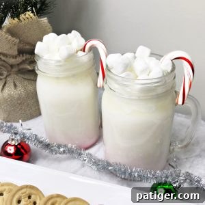 Homemade white hot chocolate is easy to make in a saucepan with your favorite white chocolate and choice of milk or cream.