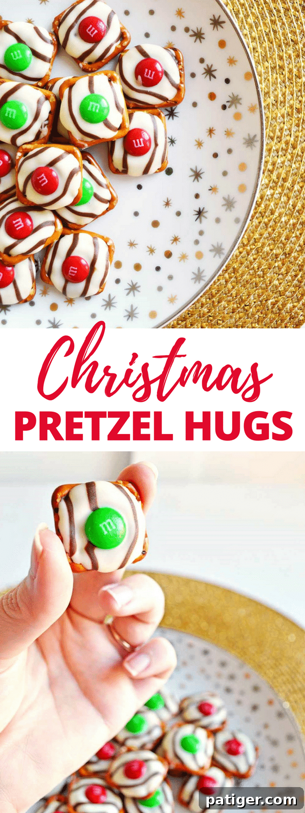 Effortless 3-Ingredient Holiday Pretzel Kisses 11 A visually appealing full-size image of completed Christmas Pretzel Hugs, perfect for social sharing and inspiring holiday baking.