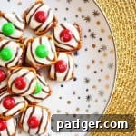 A stack of delightful Christmas Pretzel Hugs, showcasing their festive colors and inviting texture.