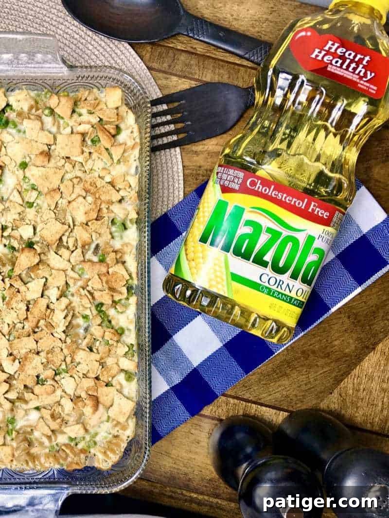 Guilt-Free Tuna Pasta Bake 3 Close-up of the 'Better For You' Tuna Pasta Casserole ingredients, emphasizing the fresh, wholesome components like multigrain pasta and vibrant peas.