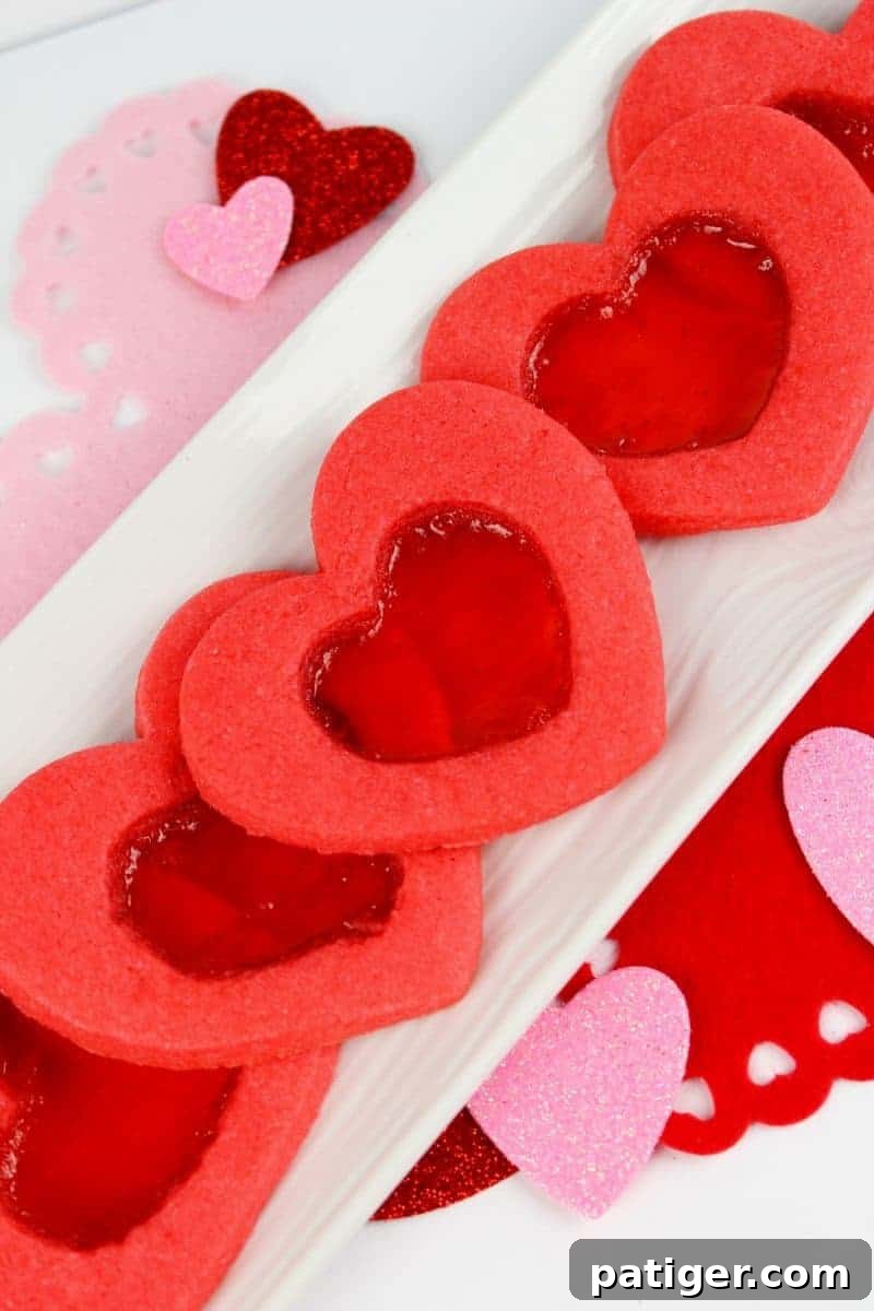 Beautiful Valentine Stained Glass Cookie
