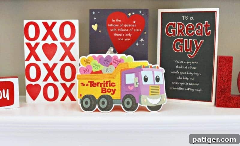 Transform your home with heartfelt DIY Valentine decor! Adorn your mantle with American Greetings cards and gifts, creating a warm and loving display for the holiday.