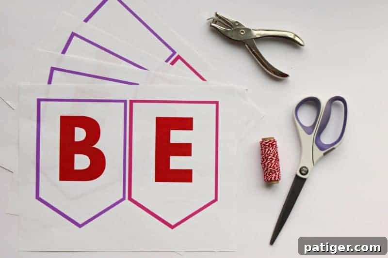 Unleash your creativity with this easy DIY Valentine decor idea: a "Be Mine" Valentine banner, crafted from our free printable, perfect for adding a personal touch to your home.