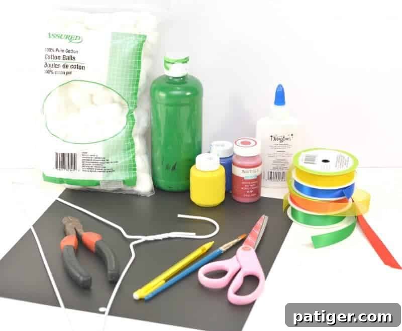 Essential Craft Supplies for DIY Cotton Ball Rainbow