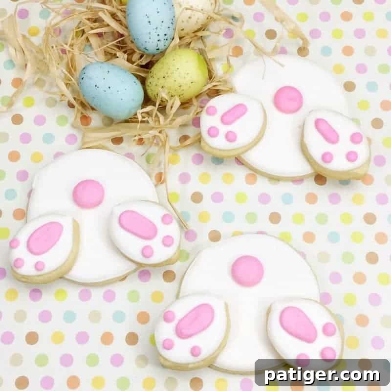 Peek-a-Boo Bunny Tail Treats 2 Adorable Easter Bunny butt cookies make a super cute Easter dessert treat for the little ones.