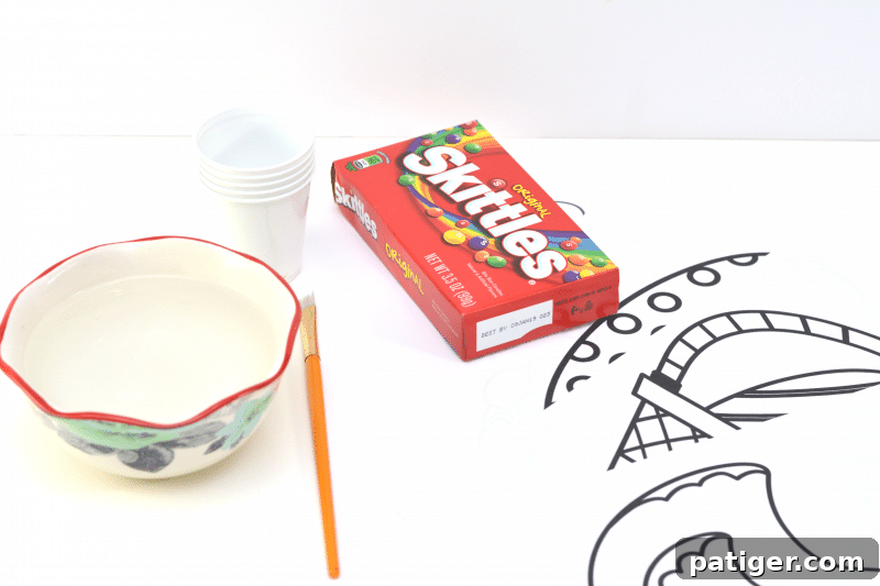 Looking for a fun Easter kids activity?! How about making 2-ingredient watercolor paint with Skittles candies?! See how to make skittles paints and download a free printable Easter egg coloring page.