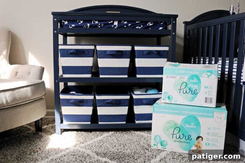 Create the Perfect Diaper Changing Station 3 A changing pad placed on top of a sturdy dresser, offering a space-saving solution for a diaper changing station.