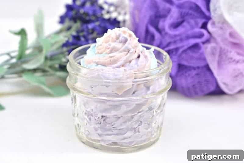 An easy DIY recipe for a magical unicorn whipped body butter made using shea butter, coconut oil, mica powder, and essential oils. In addition to being beautiful, this rainbow unicorn homemade body butter is rich, creamy, and moisturizing as well.