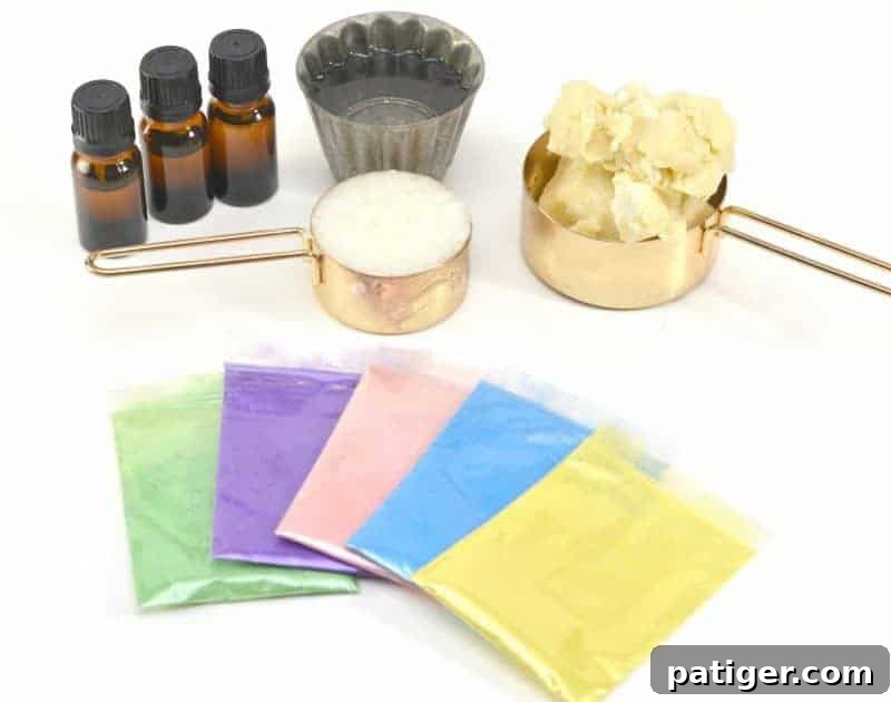 An easy DIY recipe for a magical unicorn whipped body butter made using shea butter, coconut oil, mica powder, and essential oils. In addition to being beautiful, this rainbow unicorn homemade body butter is rich, creamy, and moisturizing as well.