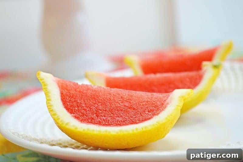 Pink Lemonade Vodka Jello Shooters 2 Strawberry lemonade jello shots made with vodka and served in lemon wedges. Don't be fooled -- these lemon wedge jello shots are actually very easy to make!