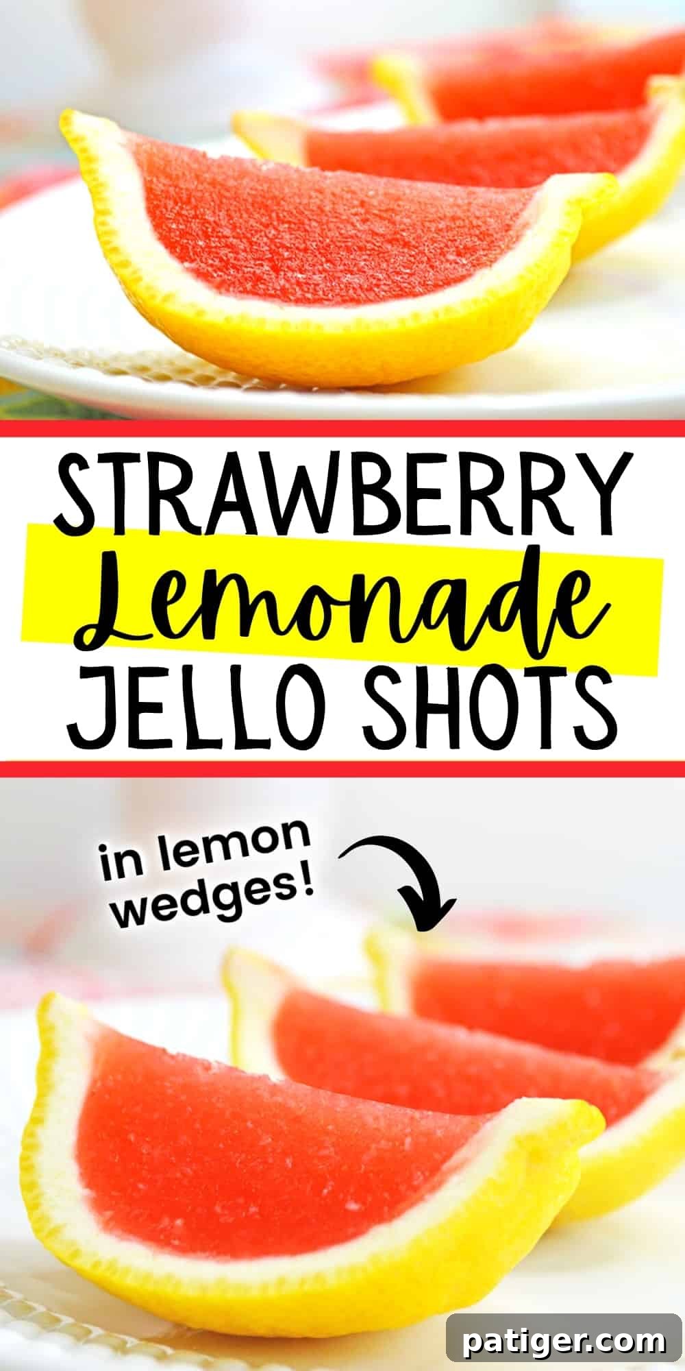 Pink Lemonade Vodka Jello Shooters 15 Strawberry Lemonade Jello Shots in Lemon wedges