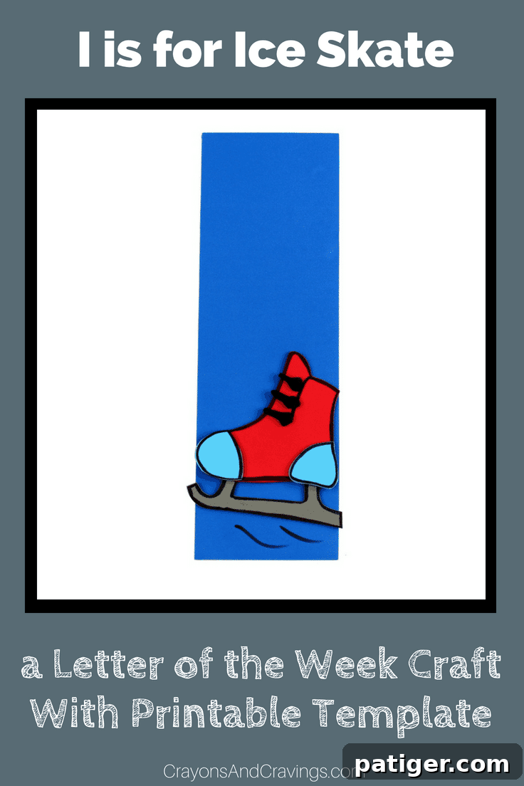 Letter I Ice Skate Craft Printable 2 Letter I is for Ice Skate Craft with Printable Template