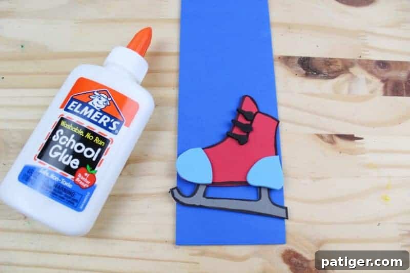 Letter I Ice Skate Craft Printable 9 Glue on the remaining details of the ice skate, such as laces