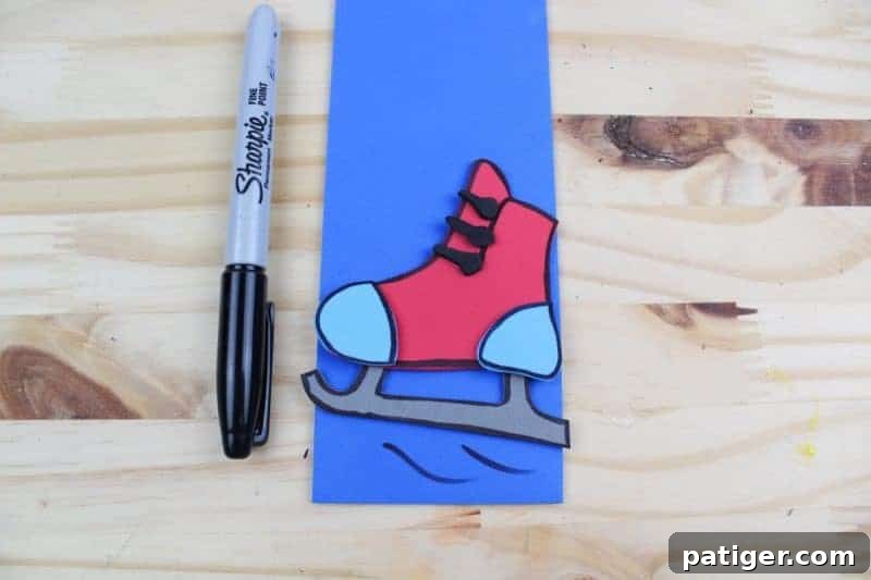 Letter I Ice Skate Craft Printable 10 Use a marker to outline and add decorative details to the finished ice skate craft