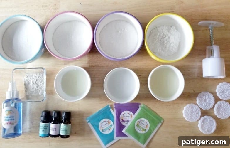 Celestial Soaks: Crafting Bath Bombs with a Moon Cake Press 5 Moon Cake Press Bath Bombs Supplies