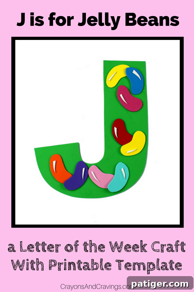 Learn the letter J with this fun and sweet J is for Jelly Beans craft for preschoolers. This printable template makes it easy!