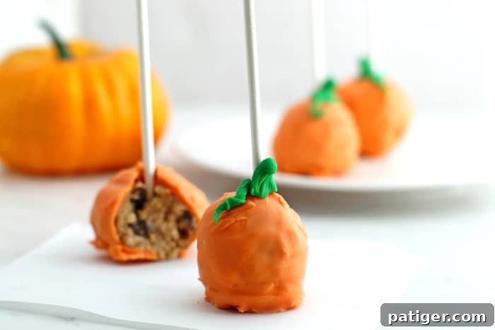 Pumpkin Cookie Dough Pops, perfect no-bake Halloween treat